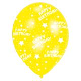 Bunte Luftballons "Happy Birthday - Sterne" 6er Pack