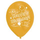 Bunte Luftballons "Happy Birthday" 6er Pack