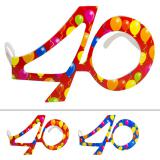 Bunte Partybrille "40. Geburtstag"