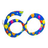 Bunte Partybrille "60. Geburtstag"-blau
