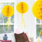 Deckenhänger "Ball aus Wabenpapier" 30 cm-gelb