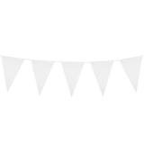 Einfarbige mini Wimpel-Girlande 3 m-weiß