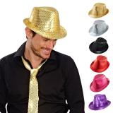 Einfarbiger Pailletten-Hut 