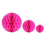 Einfarbiger Wabenpapier-Ball 2er Pack-pink-30 cm