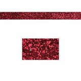 Einfarbiges glitzerndes Deko-Band 2 m-rot