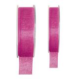 Einfarbiges Organza Deko-Band-pink-15 mm