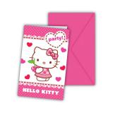 Einladungskarten "Hello Kitty" 6er Pack
