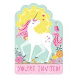 Einladungskarten "Magic Unicorn" mit Umschlägen 8er Pack