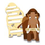 Einladungskarten "Mammut" 6er Pack