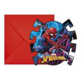 Einladungskarten "Spiderman" mit Umschlägen 6er Pack