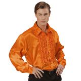 Elegantes Rüschenhemd-orange-XL