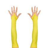 Fingerlose Satin-Handschuhe-gelb