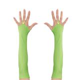 Fingerlose Satin-Handschuhe-neongrün