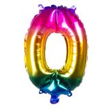 Folien-Ballon in Zahlenform Regenbogen 36 cm-0