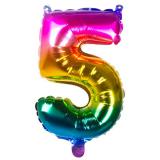 Folien-Ballon in Zahlenform Regenbogen 36 cm-5