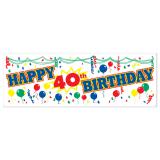 Geburtstags-Banner "Happy 40th Birthday" 1,5 m