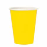 Einfarbige Pappbecher 266 ml 8er Pack-gelb
