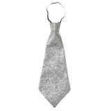 Glitzer-Krawatte 40 cm-silber