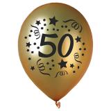 Goldene Luftballons "50" 5er Pack