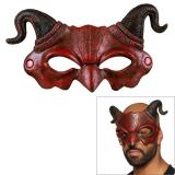 Teufel Augen-Maske rot mit Hörnern