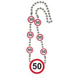 Halskette "Verkehrsschild 50. Geburtstag" 70 cm