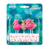 Kuchenkerzen "Party-Flamingo" 5-tlg.