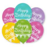 Kunterbunte Luftballons "Happy Birthday" 6er Pack