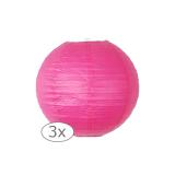 Einfarbige Lampions 3er Pack-25-cm-pink