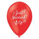 Rote Luftballons "Just Married" 5er Pack