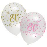 Luftballons "80. Geburtstag Ladylike" 6er Pack