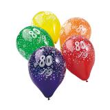 Luftballons 80. Geburtstag 5er Pack