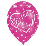 Luftballons "Pink Birthday Girl" 6er Pack