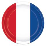 Pappteller "Frankreich-Trikolore" 8er Pack