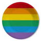 Pappteller Regenbogen-Pride 10er Pack