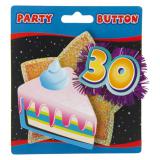 Party-Button 30. Geburtstag mit Lametta