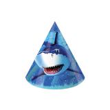 Party-Hütchen "Gefährlicher Hai" 8er Pack