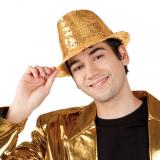 Popstar-Hut mit Pailletten-gold