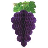 Raumdeko 3D-Weintrauben aus Wabenpapier 43 cm