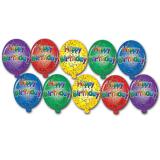 Raumdeko Mini-Luftballons Happy Birthday 10-tlg.