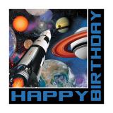 Servietten Happy Birthday "Space Shuttle und Planeten" 16er Pack