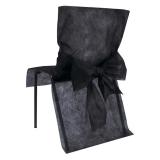 Stuhlhusse mit Schleife Deko-Vlies 10er Pack-schwarz
