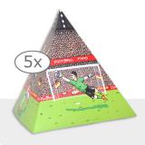 Tischdeko Fußball-Pyramide 13,5 cm 5er Pack
