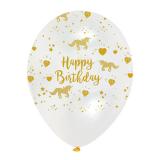 Transparente Luftballons "Geburtstags-Einhorn" 6er Pack