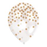 Transparente Luftballons "Punktespaß" 6er Pack-gold