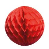 Wabenpapier-Ball "Farbenfroh" 25 cm-rot