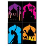 Wanddeko Silhouetten "Arabische Nächte" 4er Pack