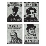 Wanddeko "Wanted Villains" 4er Pack