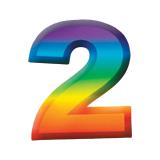 Wanddeko-Zahlen in Regenbogenfarben 3D 27 cm-2