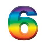 Wanddeko-Zahlen in Regenbogenfarben 3D 27 cm-6