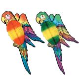 XXL-Raumdeko Farbenfroher Papagei mit Wabendeko 76 cm 